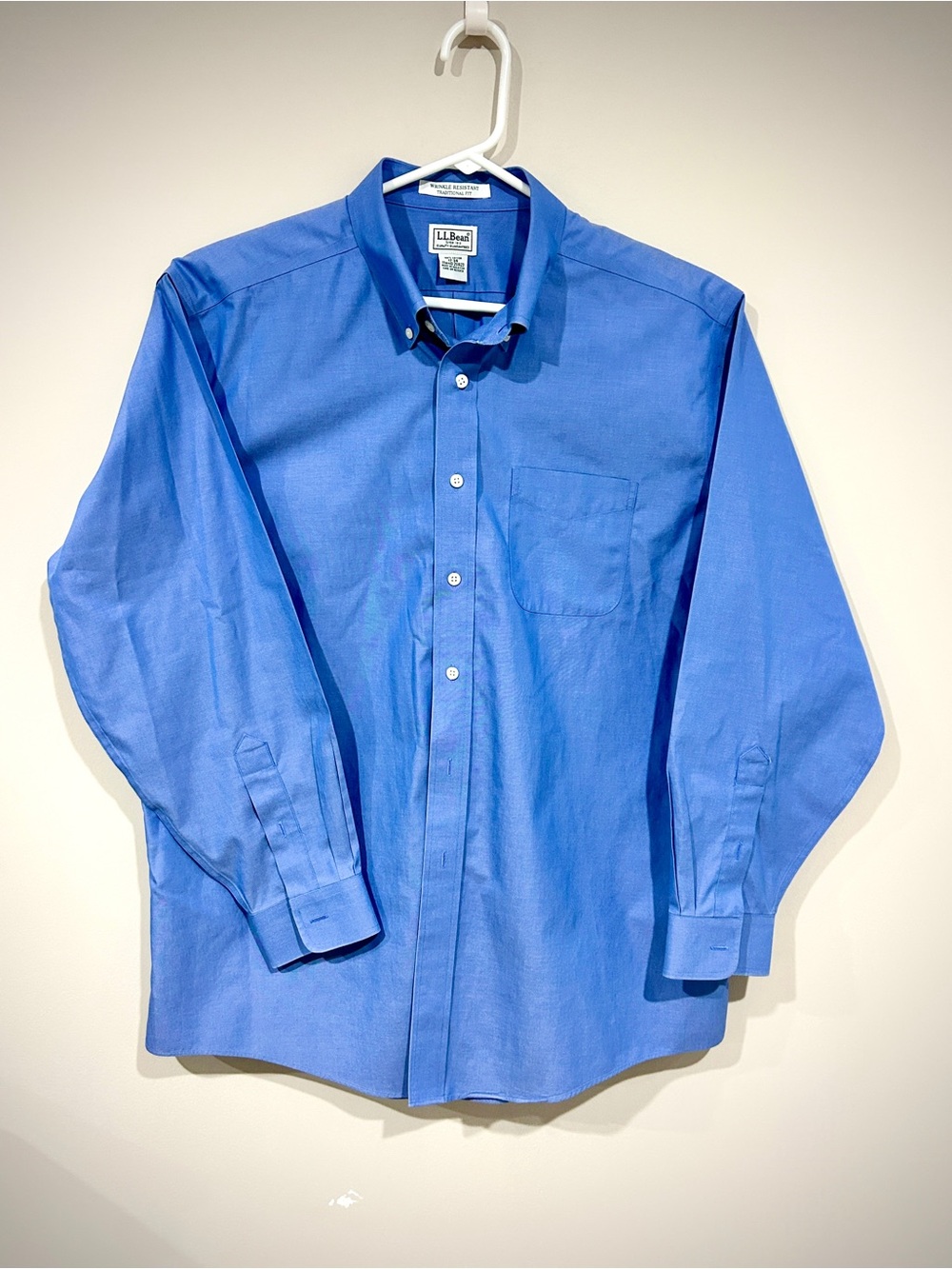 L.L. Bean Men's Button-Down Dress Shirt - Royal Blue 17-34